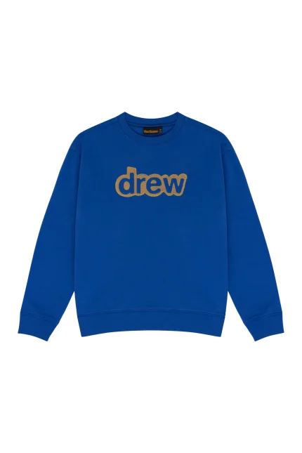 secret embroidered crewneck royal blue