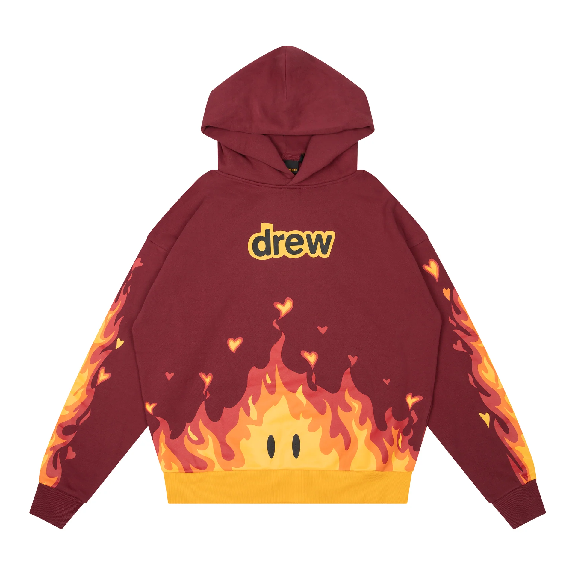 Drew House Fire Hoodie Burgundy Drew House Fire Hoodie Burgundy