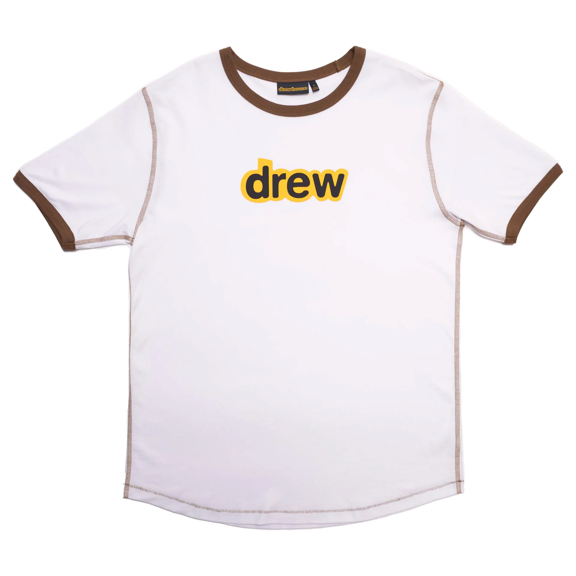 Drew House Secret ss Ringer Tee White/Brown Drew House Secret ss Ringer Tee White/Brown