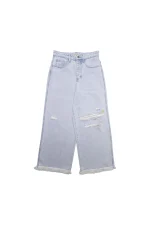 Ultra Wide Leg Jean Distressed Vintage Indigo