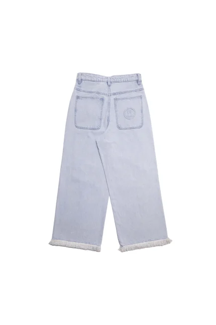 Ultra Wide Leg Jean Distressed Vintage Indigo