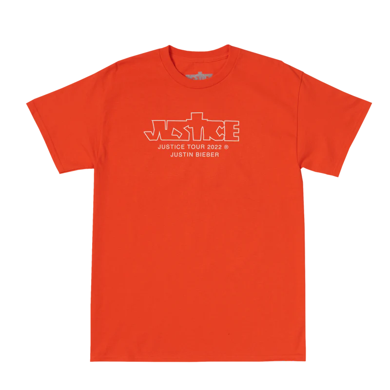 Justin Bieber Justice Tour Orange T-Shirt Justin Bieber Justice Tour Orange T-Shirt